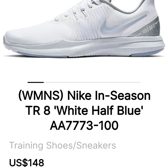 Nike Shoes - RARE Nike In-Season TR 8 Women's Training Shoes White/ Half Blue  Size 10  NWT